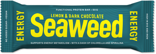 Seaweed Energy protein bar fresh lemon, No added sugar. 12 pcs